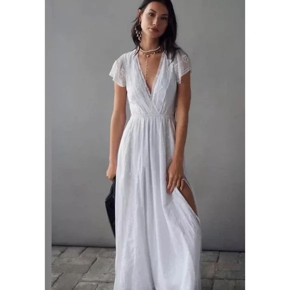 NWT LoveShackFancy Vania Cotton Cut-Out Maxi Dress‎ White Sz Medium $595 - Picture 3 of 7